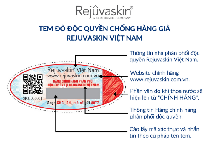 Tem chống hàng giả mới của Rejuvaskin Việt Nam.